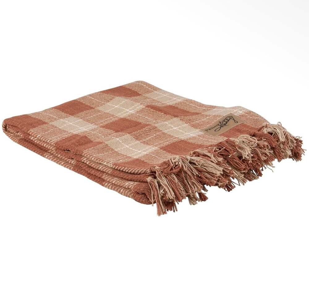 Brown Tartan Throw Blanket